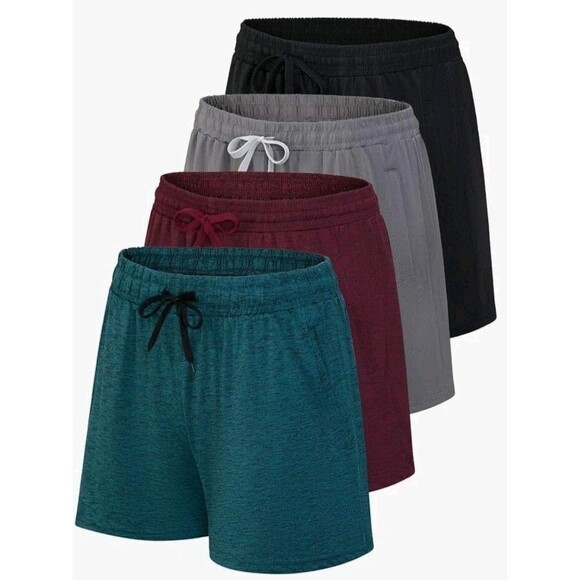 4 Pack Real Essentials Quick Dry Shorts Womens Size 2x New - Picture 1 of 5